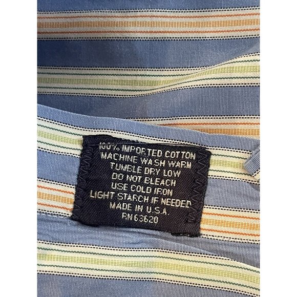 BURBERRY London 100% Cotton Striped Button Down Mens Shirt  16L Read Description - Picture 7 of 8